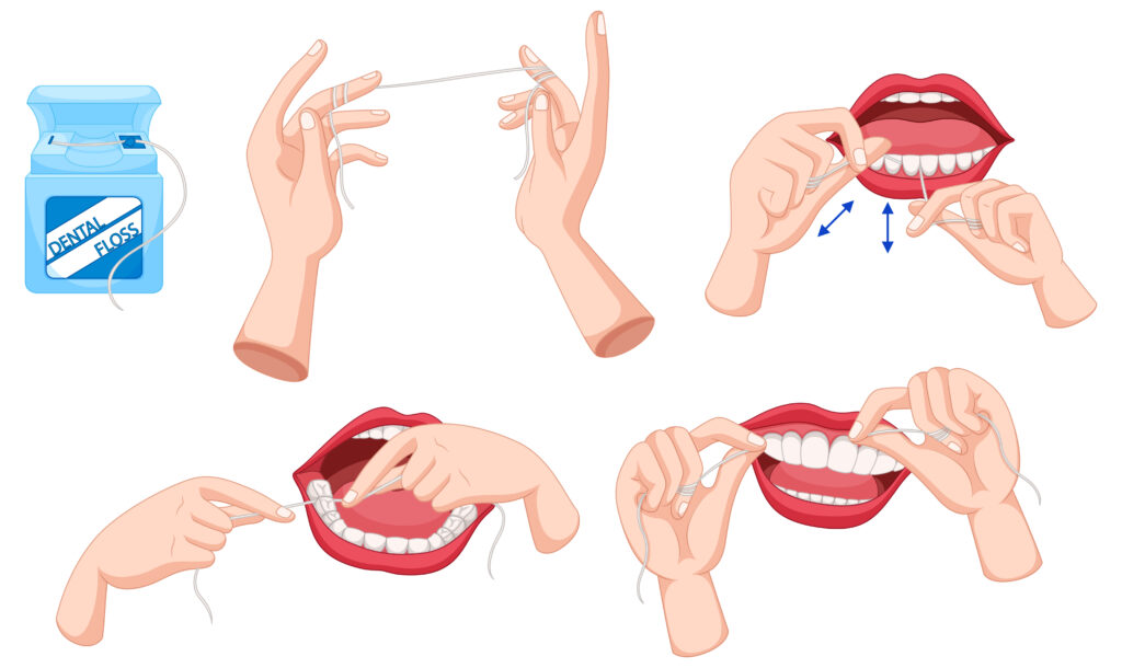 Steps to floss your teeth | Flossing daily | Dental floss  